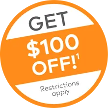 Get $100 off! Restrictions apply. Get $100 off! Restrictions apply.